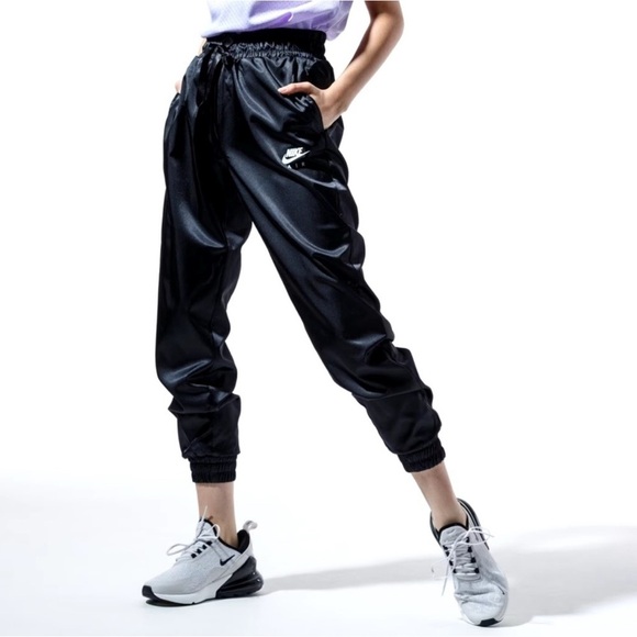 Nike AIR black satin tracksuit joggers women’s size medium - Picture 3 of 7